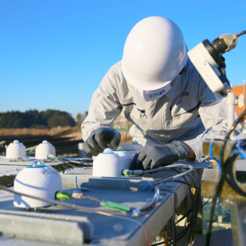 EKO Engineer with multiple pyranometers