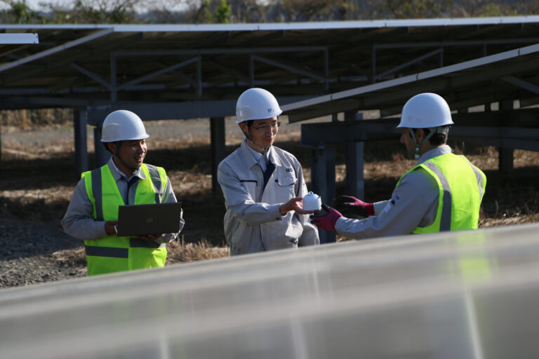 Engineer in the field with Pyranometer